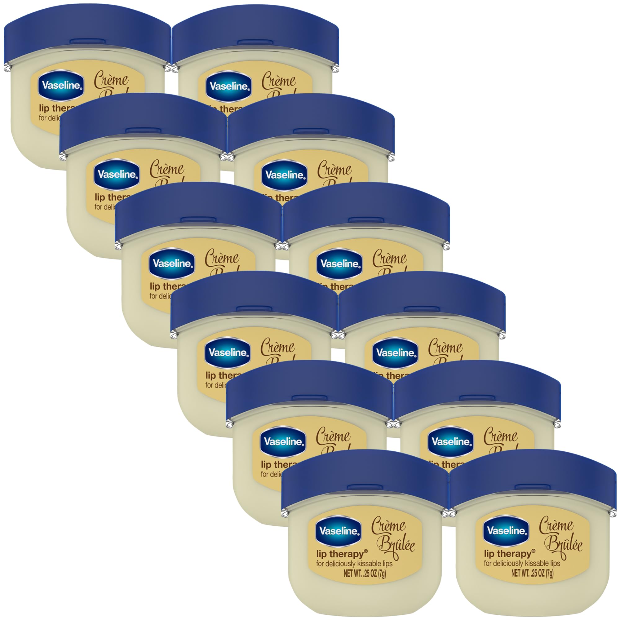 Vaseline Lip Therapy Creme Brulee Mini Pack: compact, travel-friendly lip balm.