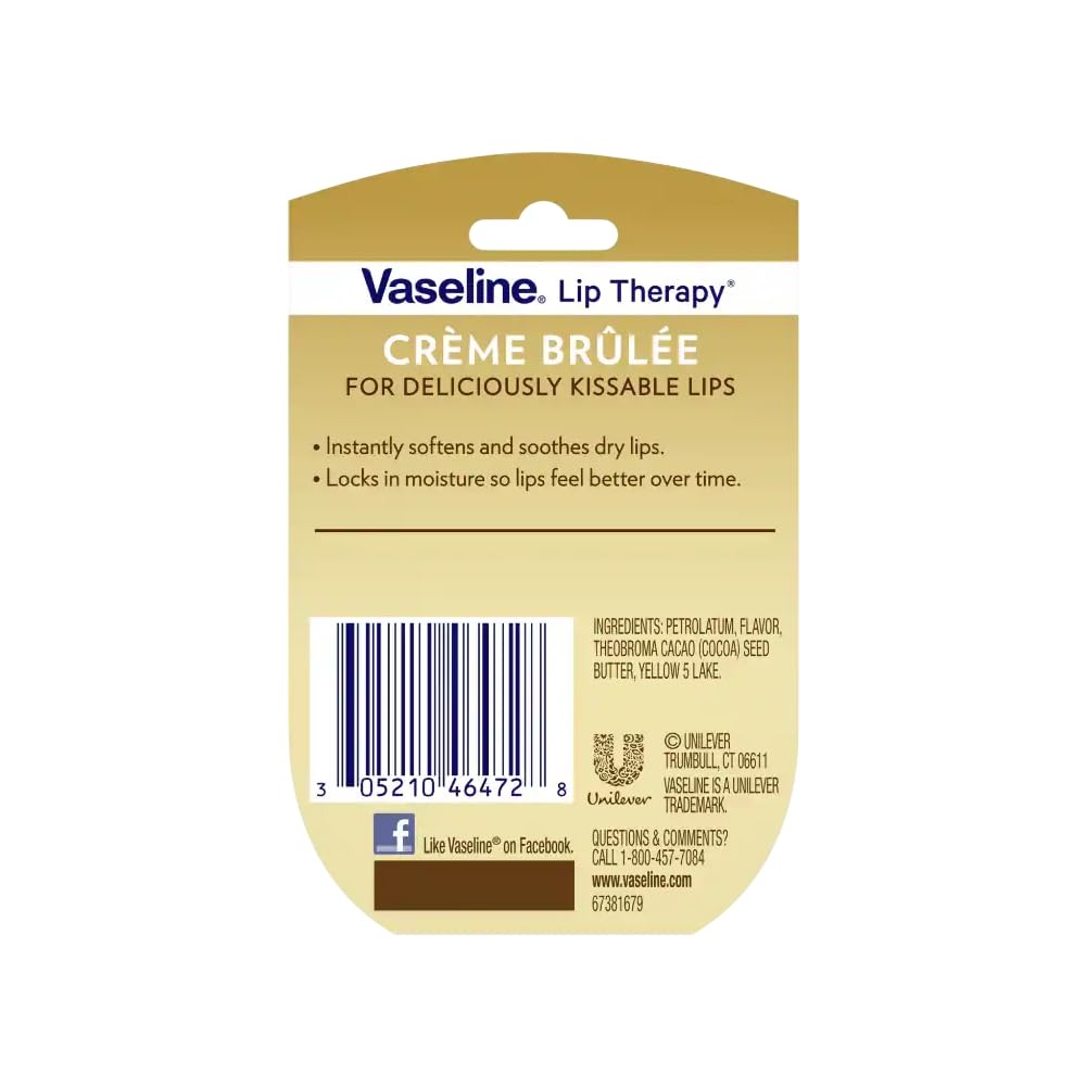 Vaseline Lip Therapy Creme Brulee pack of 10, portable lip care on the go.