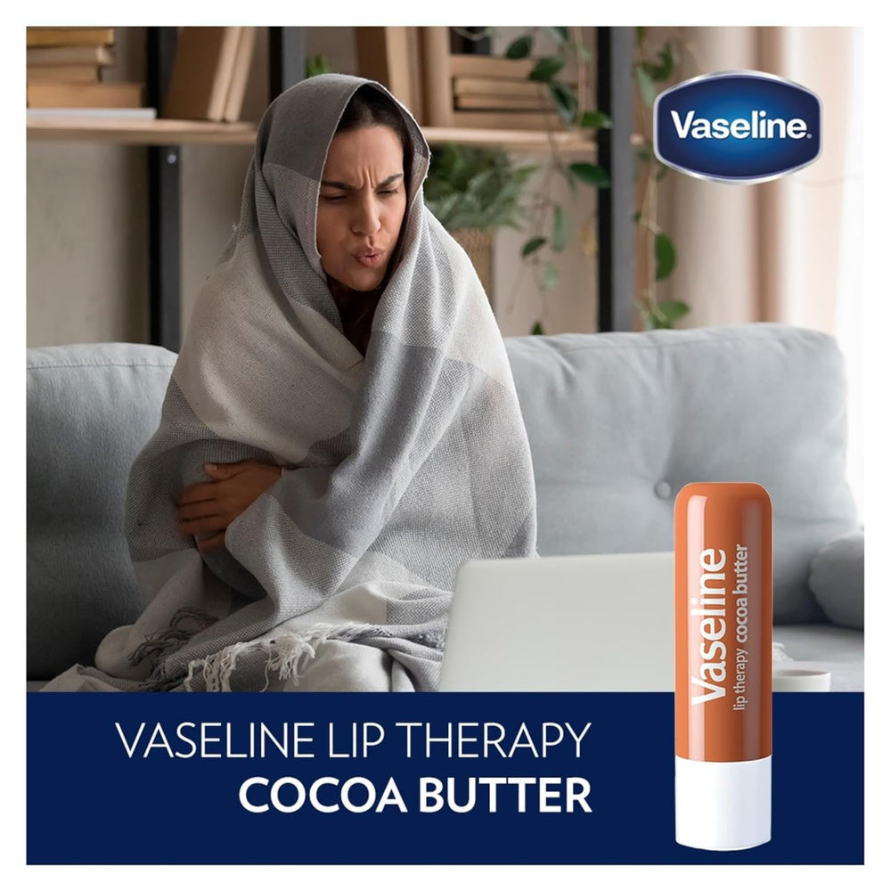 Vaseline Lip Therapy four sticks displayed for versatile on-the-go moisturizing.
