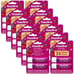 Vaseline Lip Therapy Merry Cherry twin pack for festive moisture on the go.