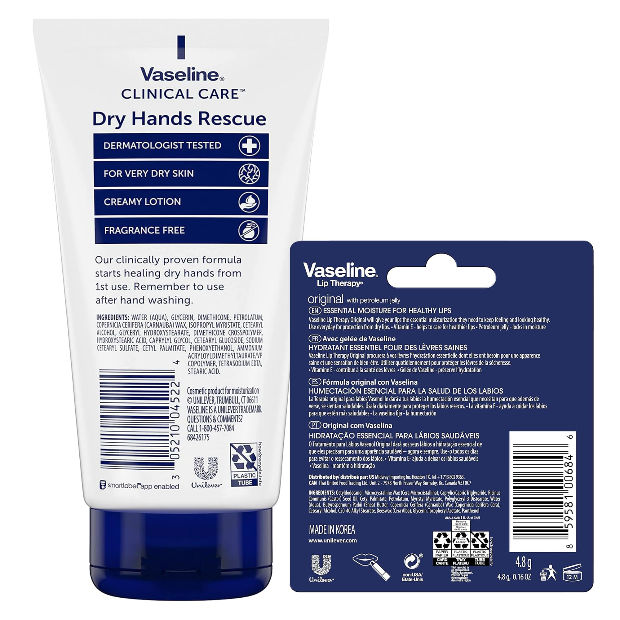Vaseline Lip Therapy Original Tube provides lasting moisture for lips.