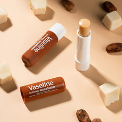 Vaseline Lip Therapy packaging front view with recognizable Vaseline logo.