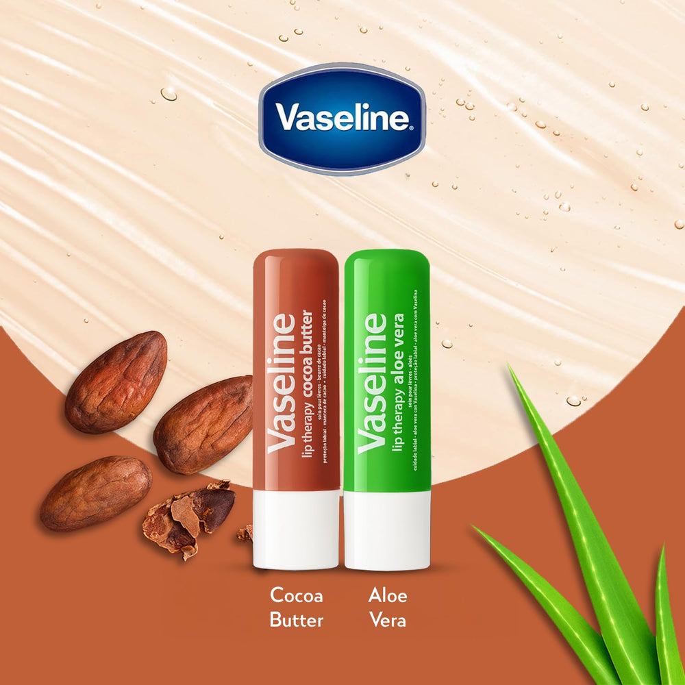 Vaseline Lip Therapy vitamin E infused formula detail on tube.