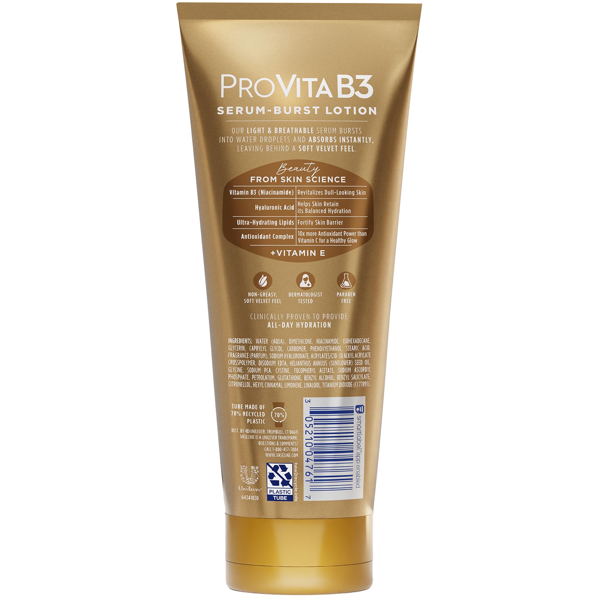 Texture-swatch of Vaseline Luminous Glow demonstrates fast absorption