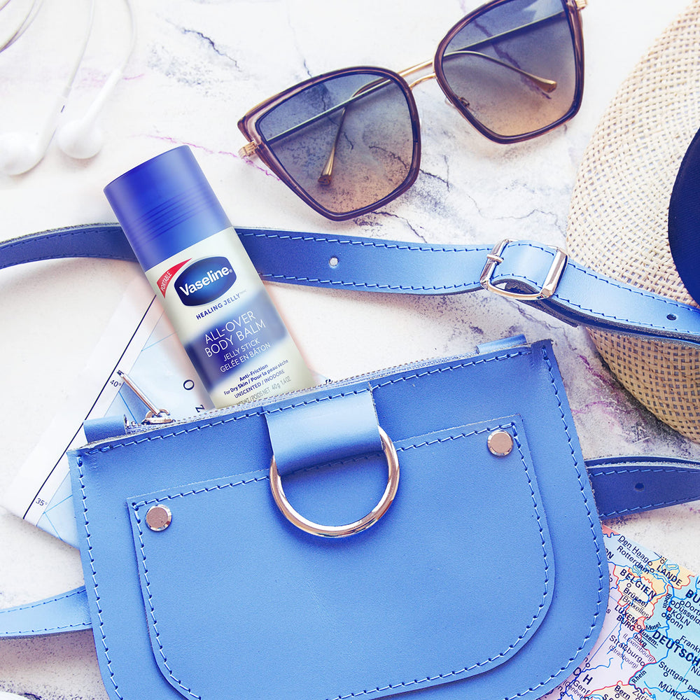 Vaseline Original Petroleum Jelly jar close-up for versatile on-the-go use