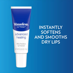 Close-up of Vaseline Petroleum Jelly lip moisture and protective barrier.