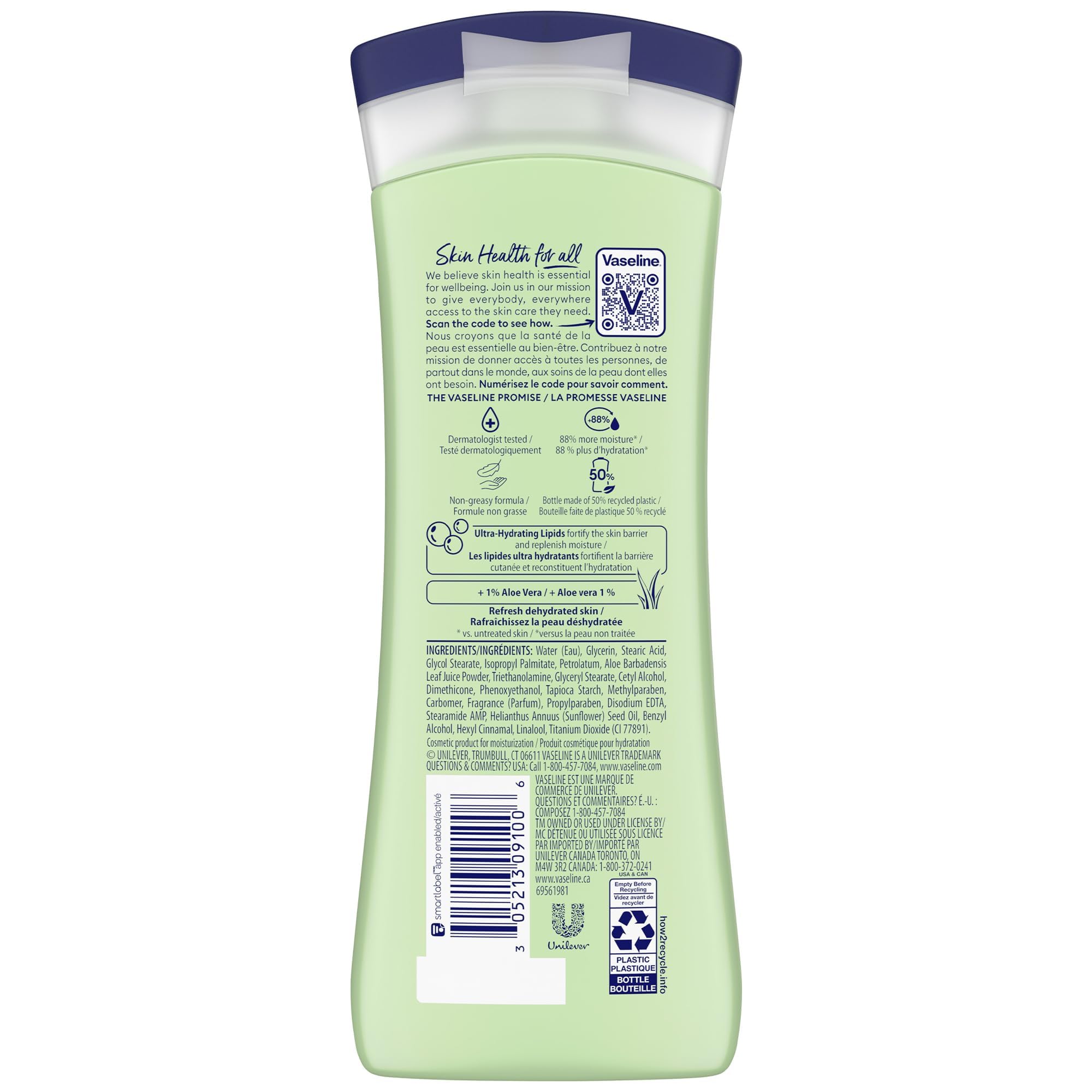 Vaseline Soothing Hydration hand application demonstrates fast-absorbing moisture