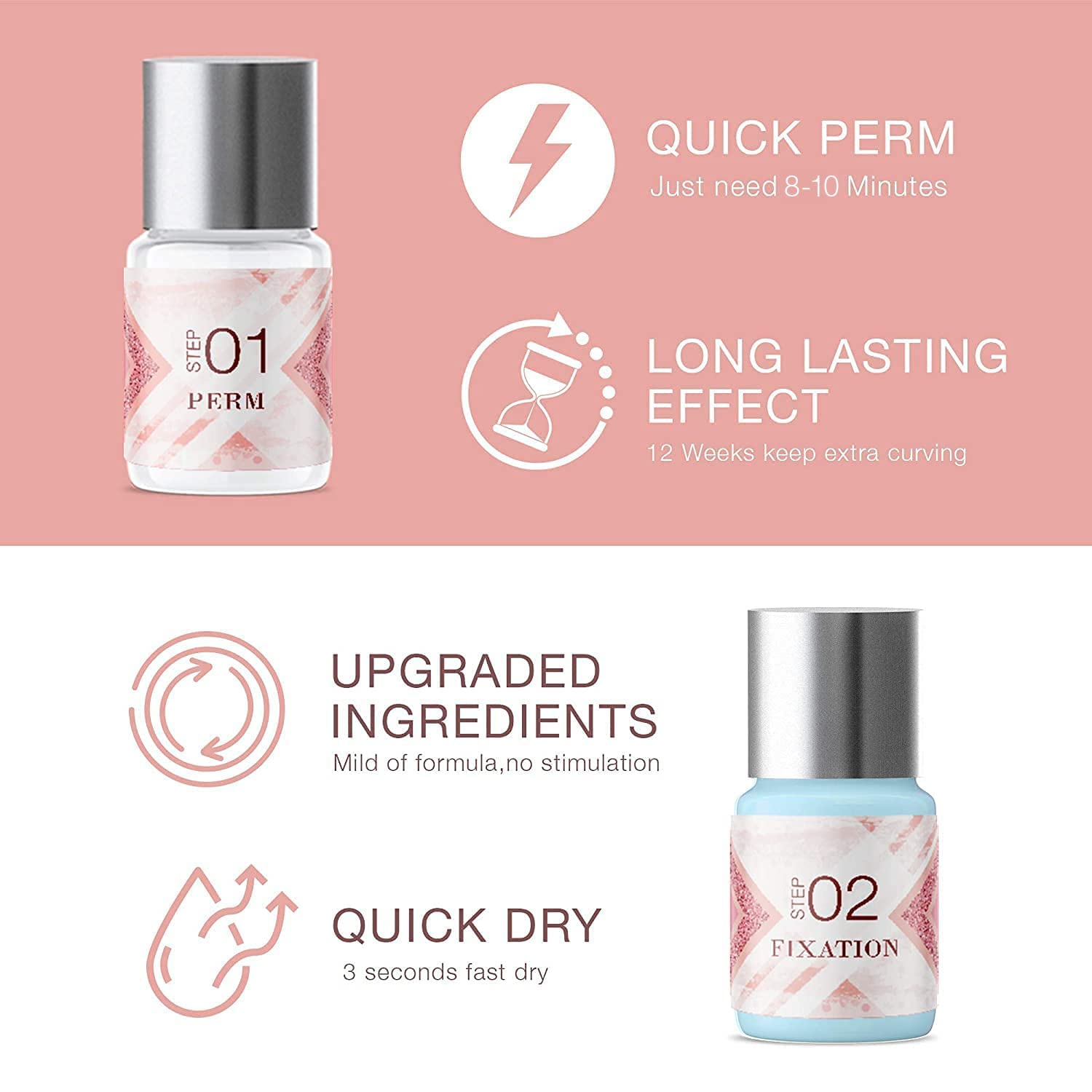 VASSOUL fixation solution applied to set curl for long-lasting effect
