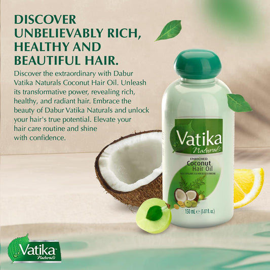 Vatika Dabur coconut oil scalp massage scene for deeper nourishment.