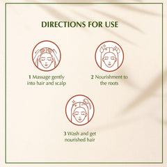 Vatika Naturals frizz control close-up on hair.