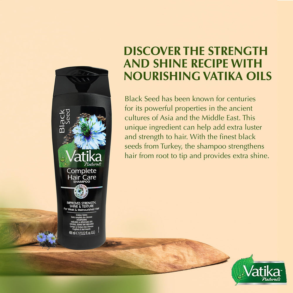 Vatika Naturals hair strands showing natural shine after use.
