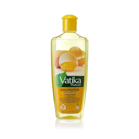 Vatika Naturals Multivitamin Hair Oil bottle delivers nutrient-rich nourishment for vibrant hair.