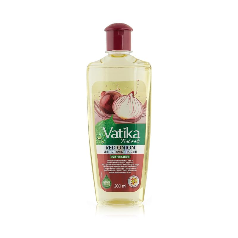 Vatika Naturals Multivitamin Hair Oil bottle shows nourishing scalp care.