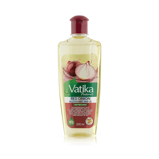 Vatika Naturals Multivitamin Hair Oil bottle shows nourishing scalp care.