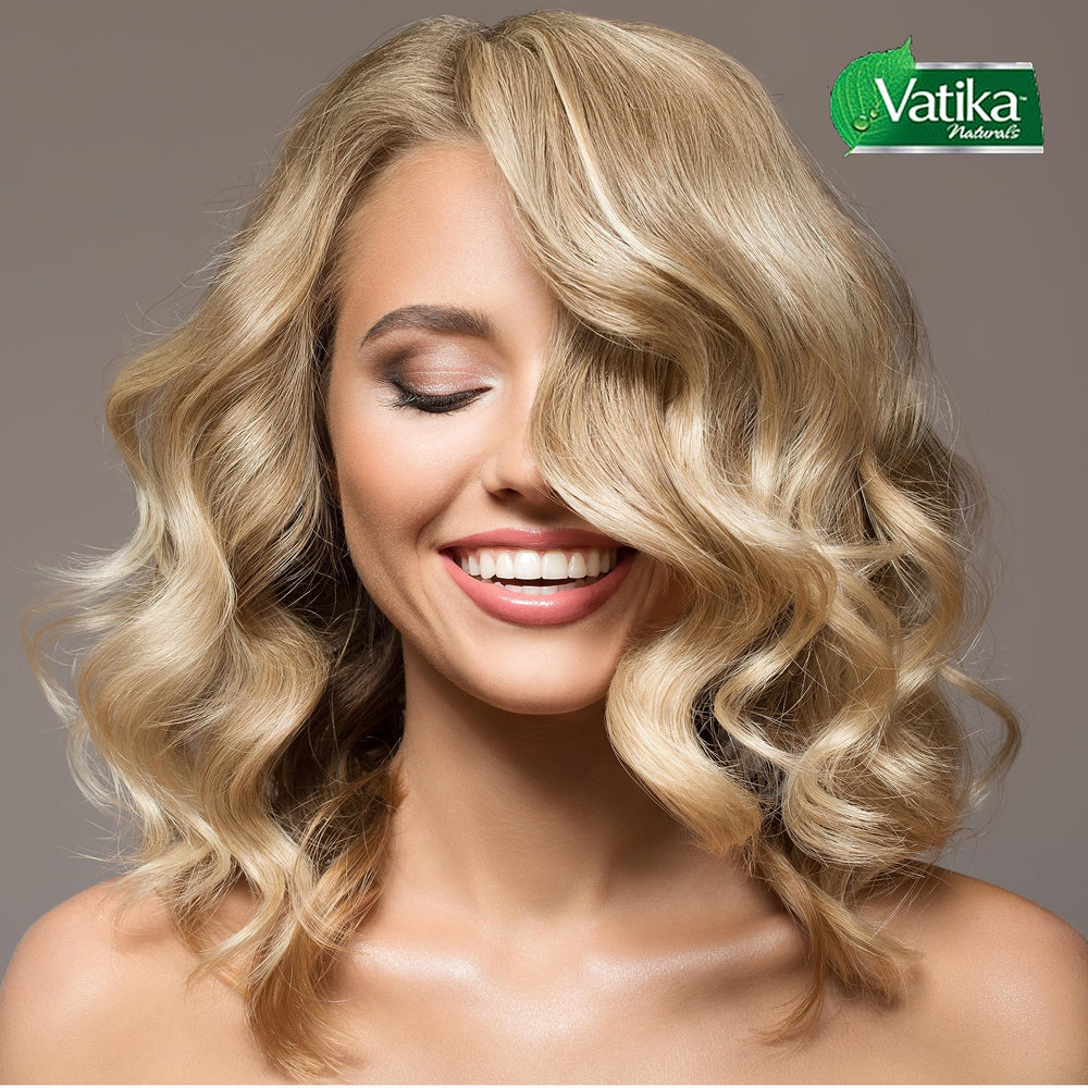 Vatika Naturals bottle highlighting sulfate-free formula on packaging.