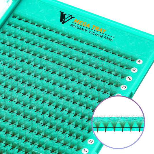 VAVALASH 320 brown premade fans in a compact tray for efficiency
