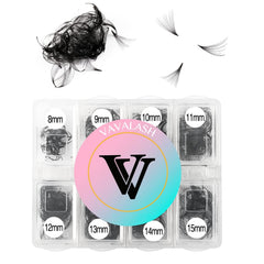 VAVALASH 600 fans premade loose fans 8mm grid packaging for quick application.