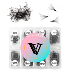 VAVALASH 600 premade fans in 8–15mm grid for fast volume lash application.