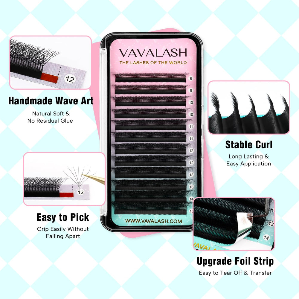 VAVALASH 7D W-shape lashes packaging ready for salon use.