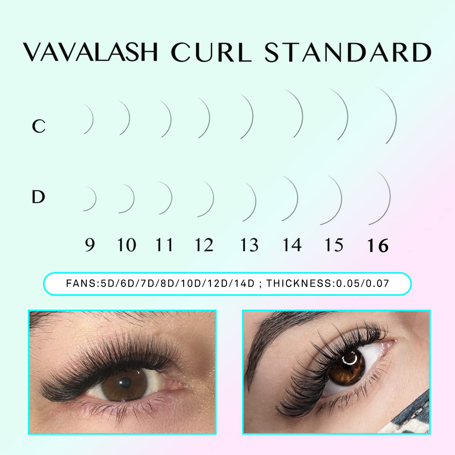 VAVALASH fans compatible with 9-16mm lengths for versatile lash sets.