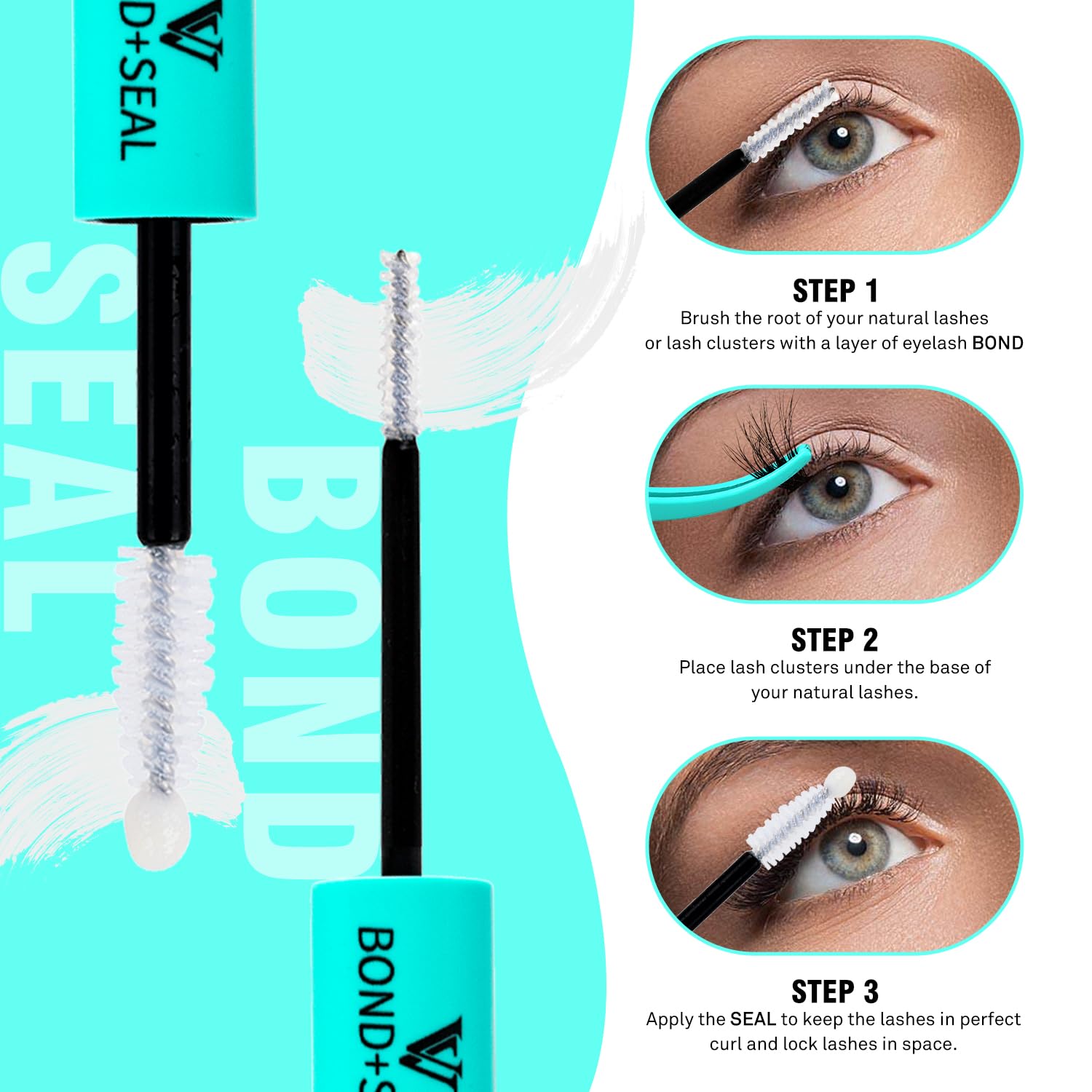 VAVALASH easy DIY lash application using clear bond and seal.