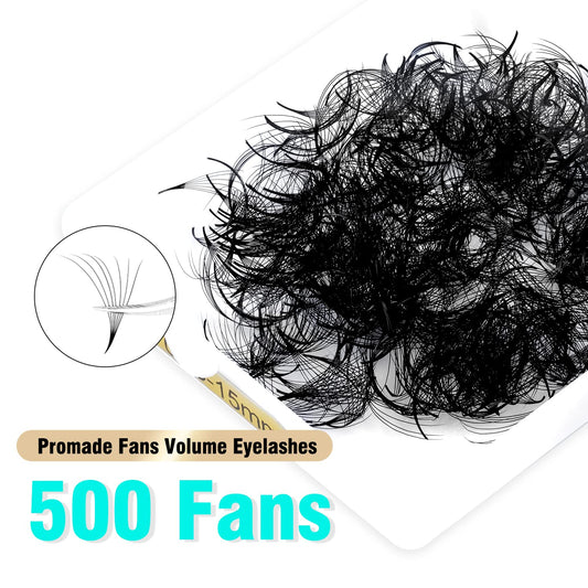 VAVALASH loose premade fans with soft matte black finish for natural look.