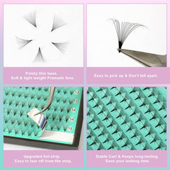 VAVALASH handmade volume fans on tray for quick, consistent sets.