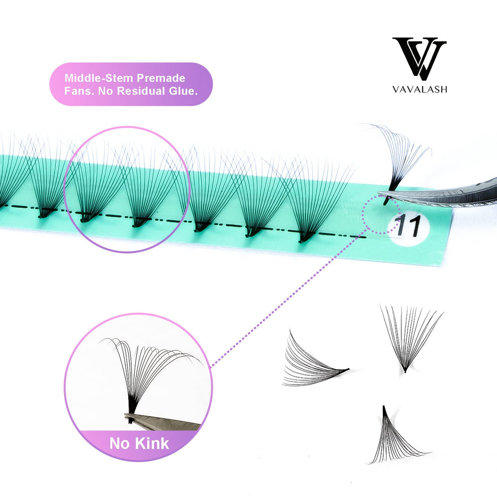 VAVALASH 14D 0.05-C fans with matte deep black finish.