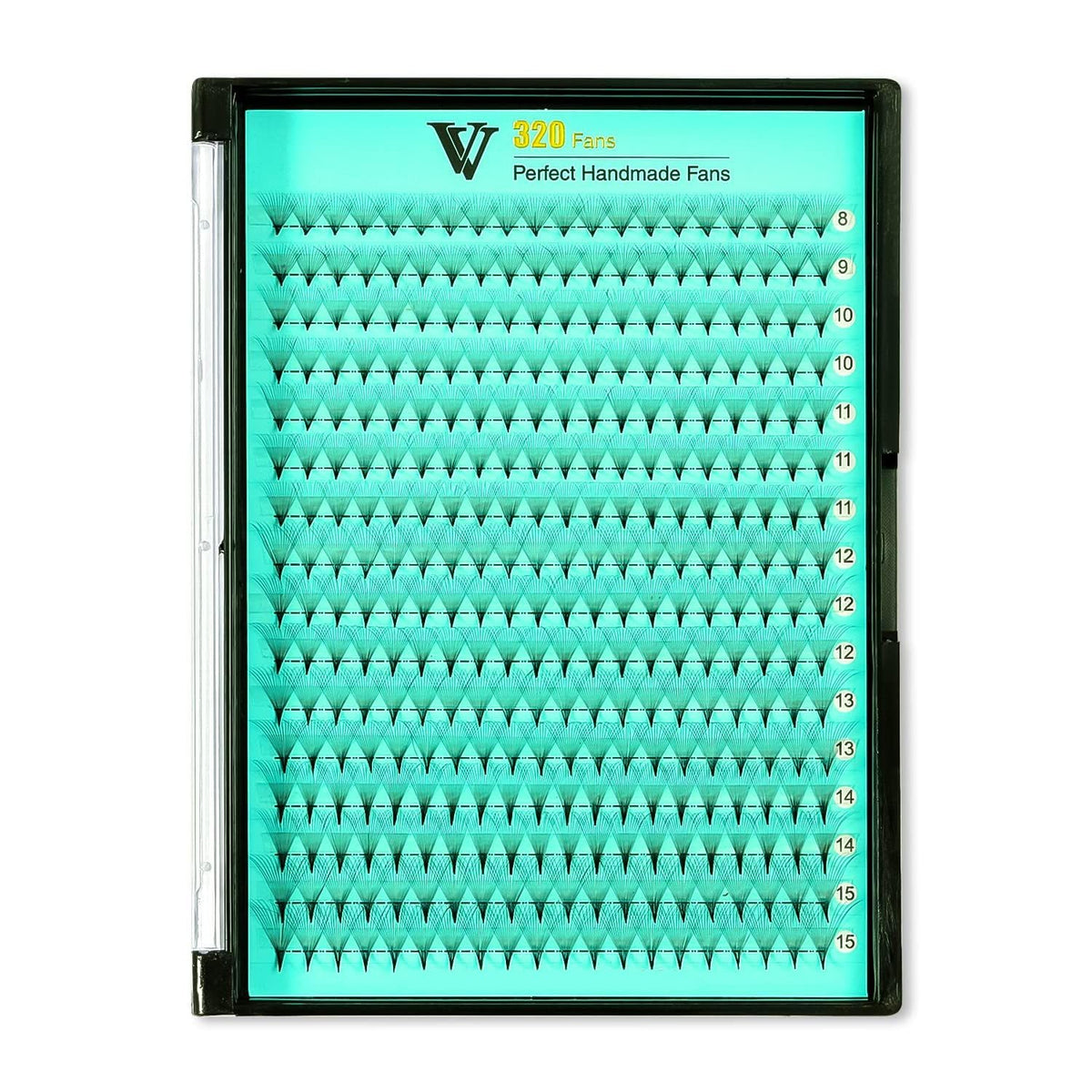 VAVALASH premade fans 16D 0.03-C with middle stem for smooth natural blend.