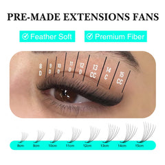 VAVALASH premade fans thin base provide lightweight comfort during application.