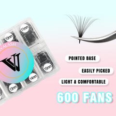 VAVALASH Promade loose fans with thin base for seamless adhesion.