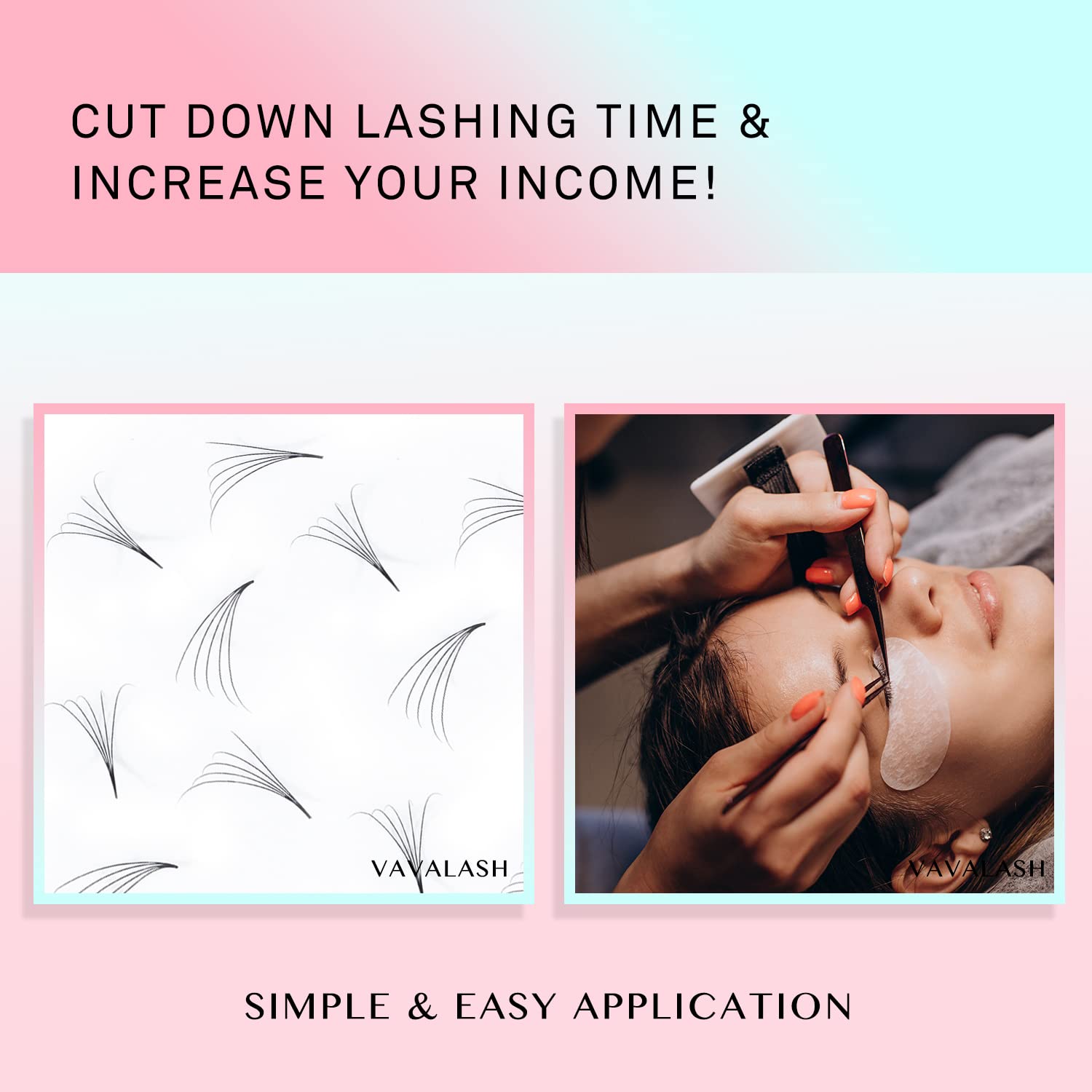 VAVALASH salon workflow image suggests time-saving application