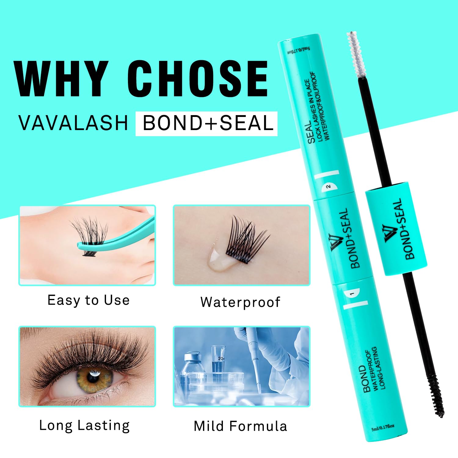 VAVALASH seal end application closeup demonstrates sealing for longer wear