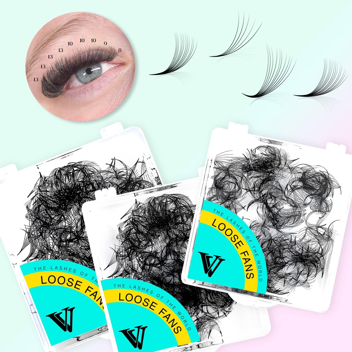 Lash artist using VAVALASH fans to save time during application.
