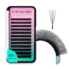 VAVALASH U 5D lashes with C curl and 0.07mm thickness for 8–15mm lengths, ready for fans.