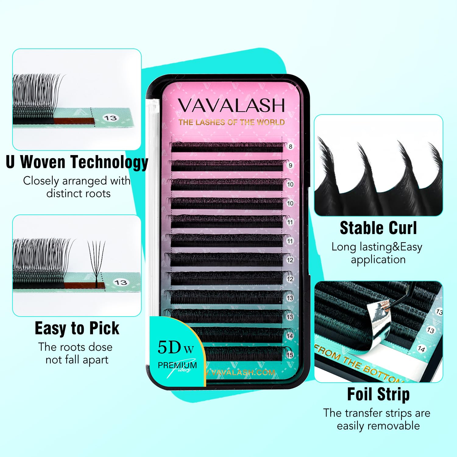 VAVALASH U 5D closeup of U-shaped fans highlighting natural appeal.