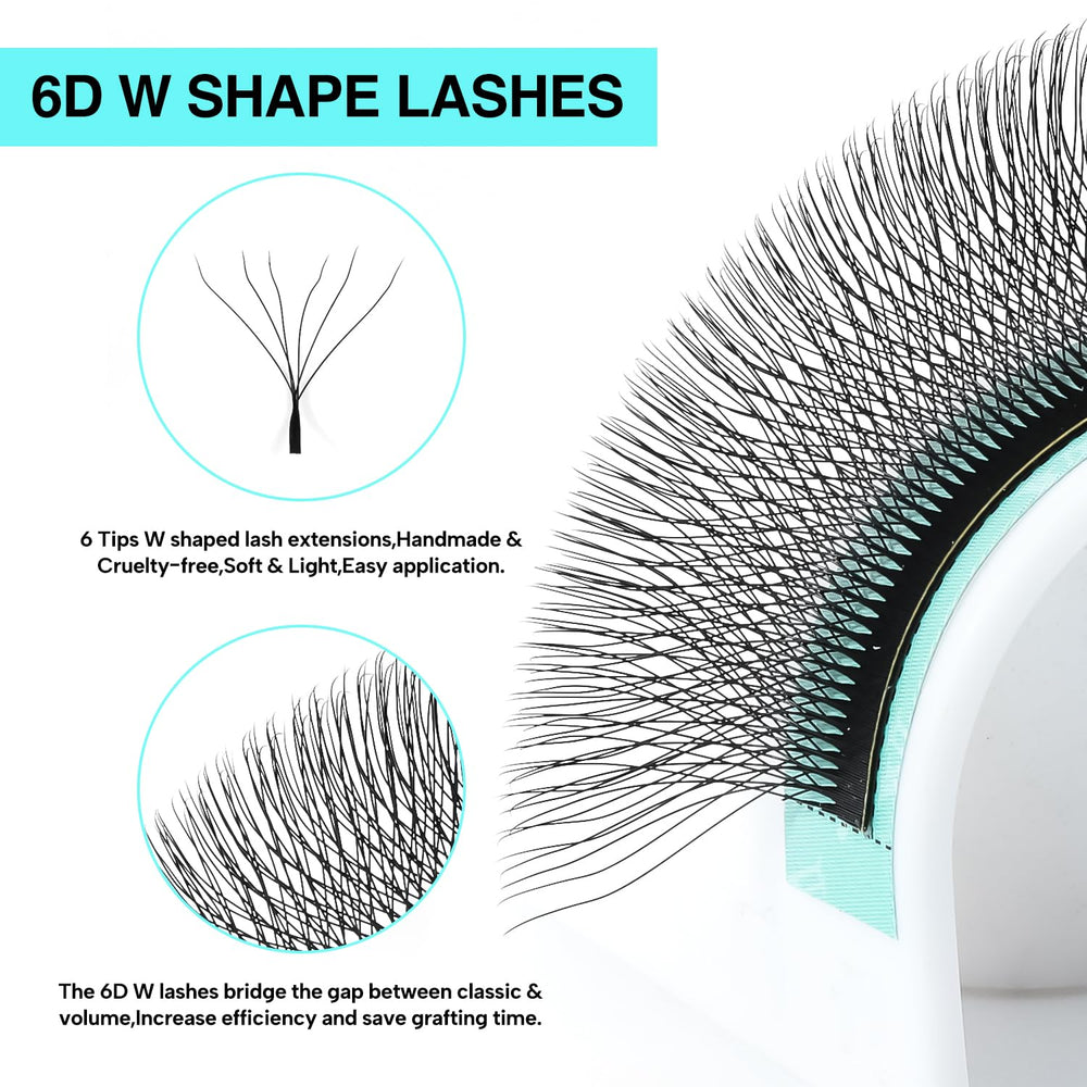 VAVALASH volume lash fans 0.07 D curl for enhanced retention.