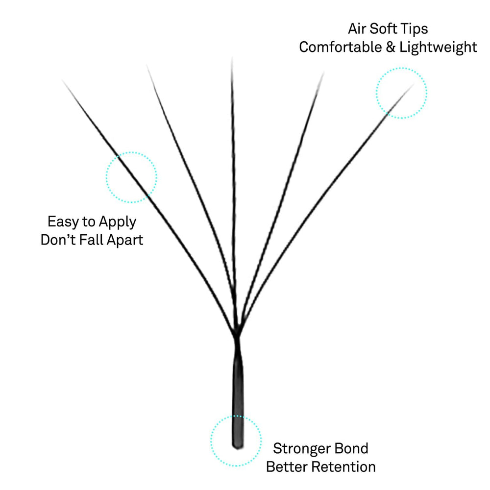 VAVALASH W-shaped fans in matte black finish for natural-looking volume