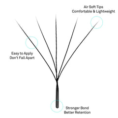 VAVALASH W-shaped fans in matte black finish for natural-looking volume