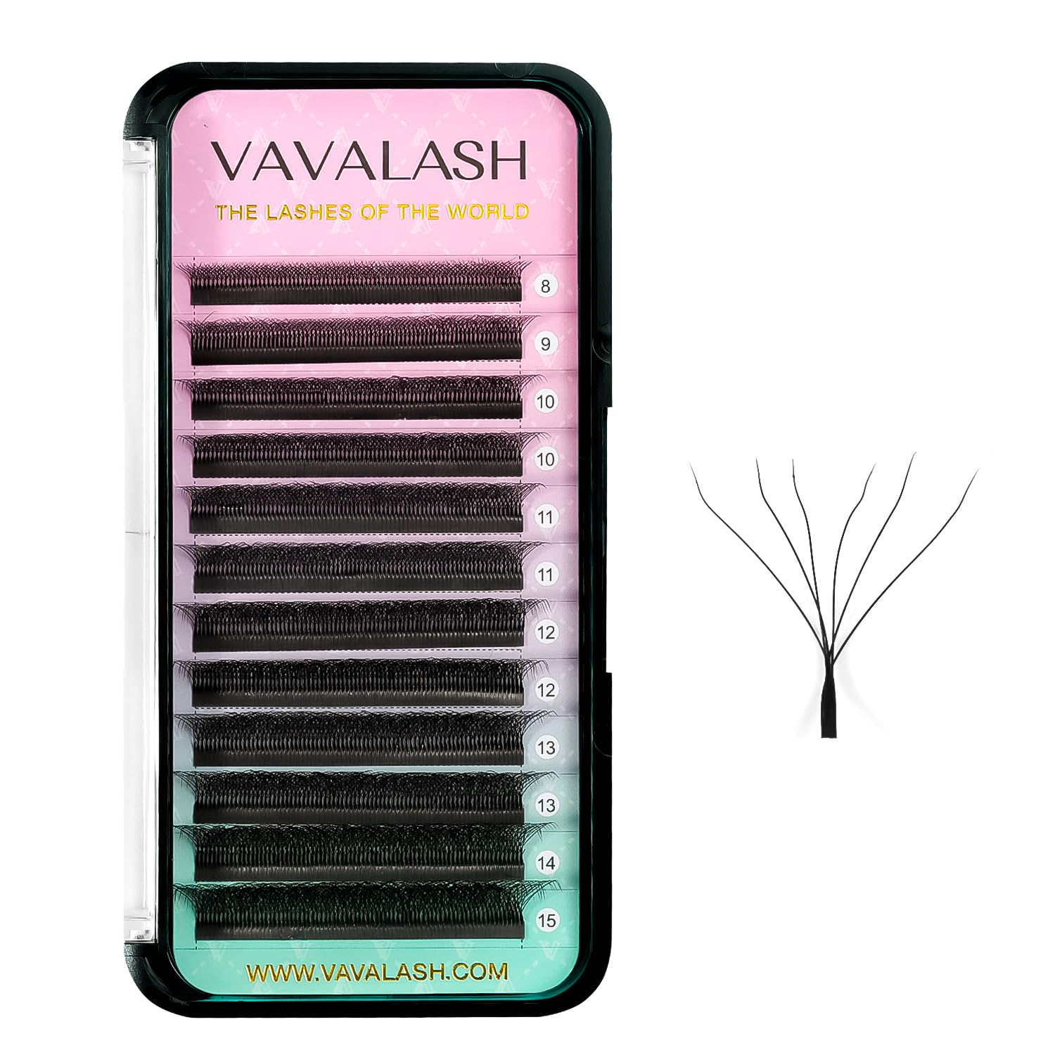VAVALASH W-shape 6D premade fans for quick, easy application