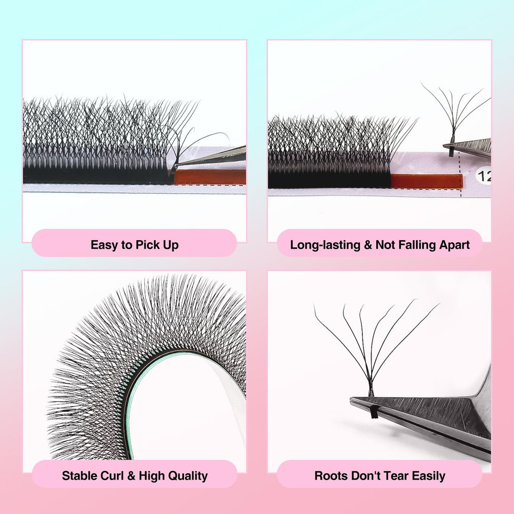 VAVALASH W-shape premade lashes in soft PBT material, cruelty-free and lightweight.