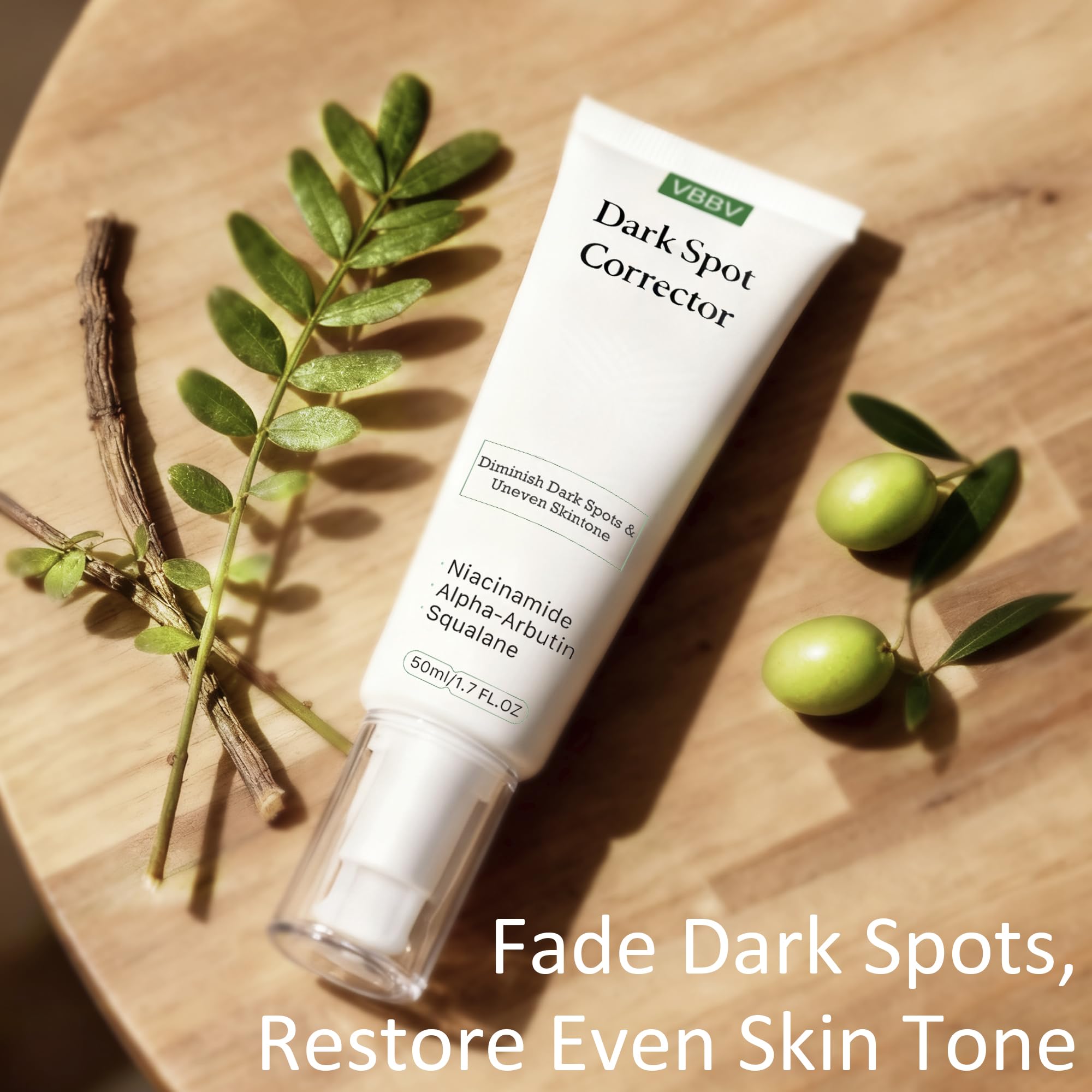 VBBV serum on the neck to even tone and brighten