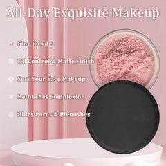 Vbolre Pink Blurring Powder provides a natural matte face finish without cakiness.