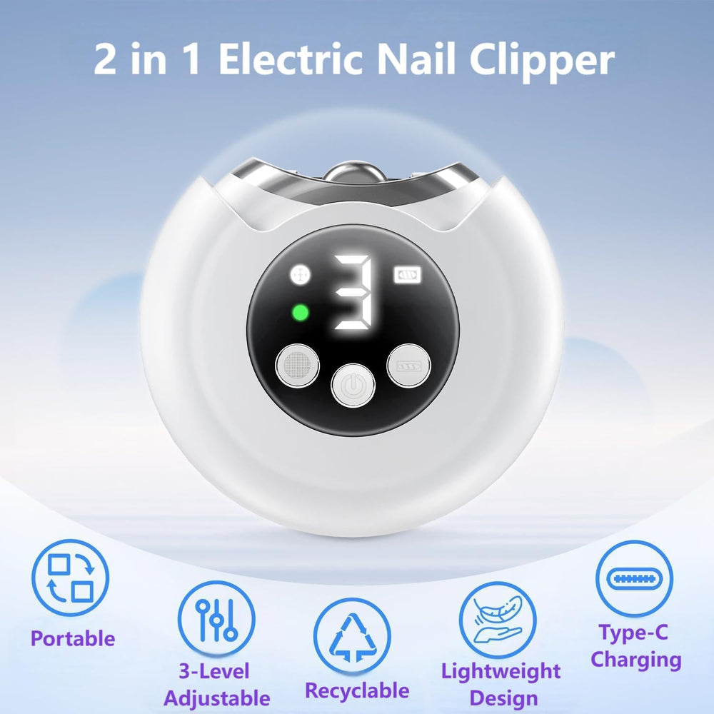 VBXBKC electric nail clipper side view demonstrates ergonomic grip for precise control