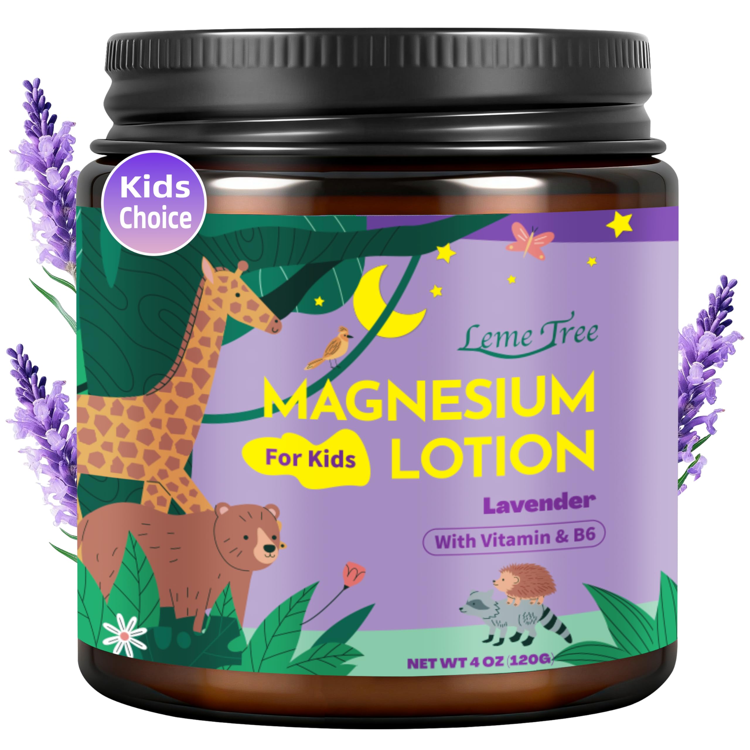 Veakson magnesium lotion for kids and babies with lavender helps calm sleep