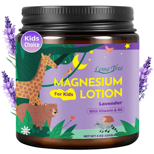 Veakson magnesium lotion for kids and babies with lavender helps calm sleep