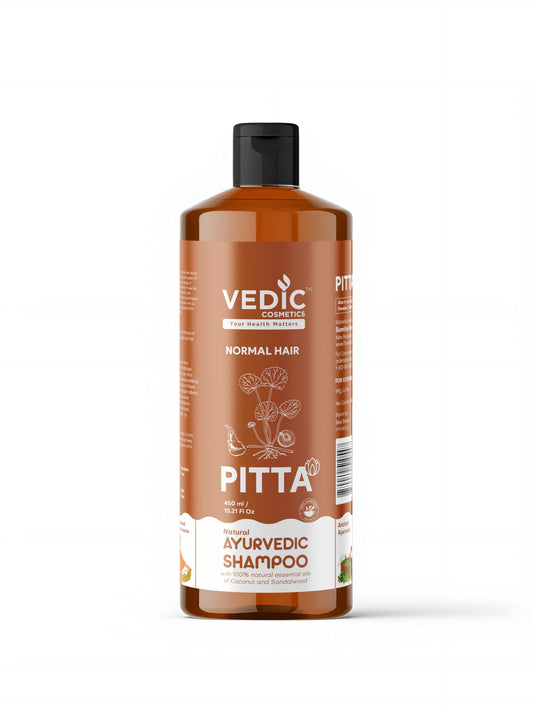 Vedic Juices Pitta Shampoo bottle with pump for easy daily use and gentle cleansing