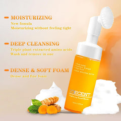 VEECENT Turmeric Cleanser in hand during daily facial routine