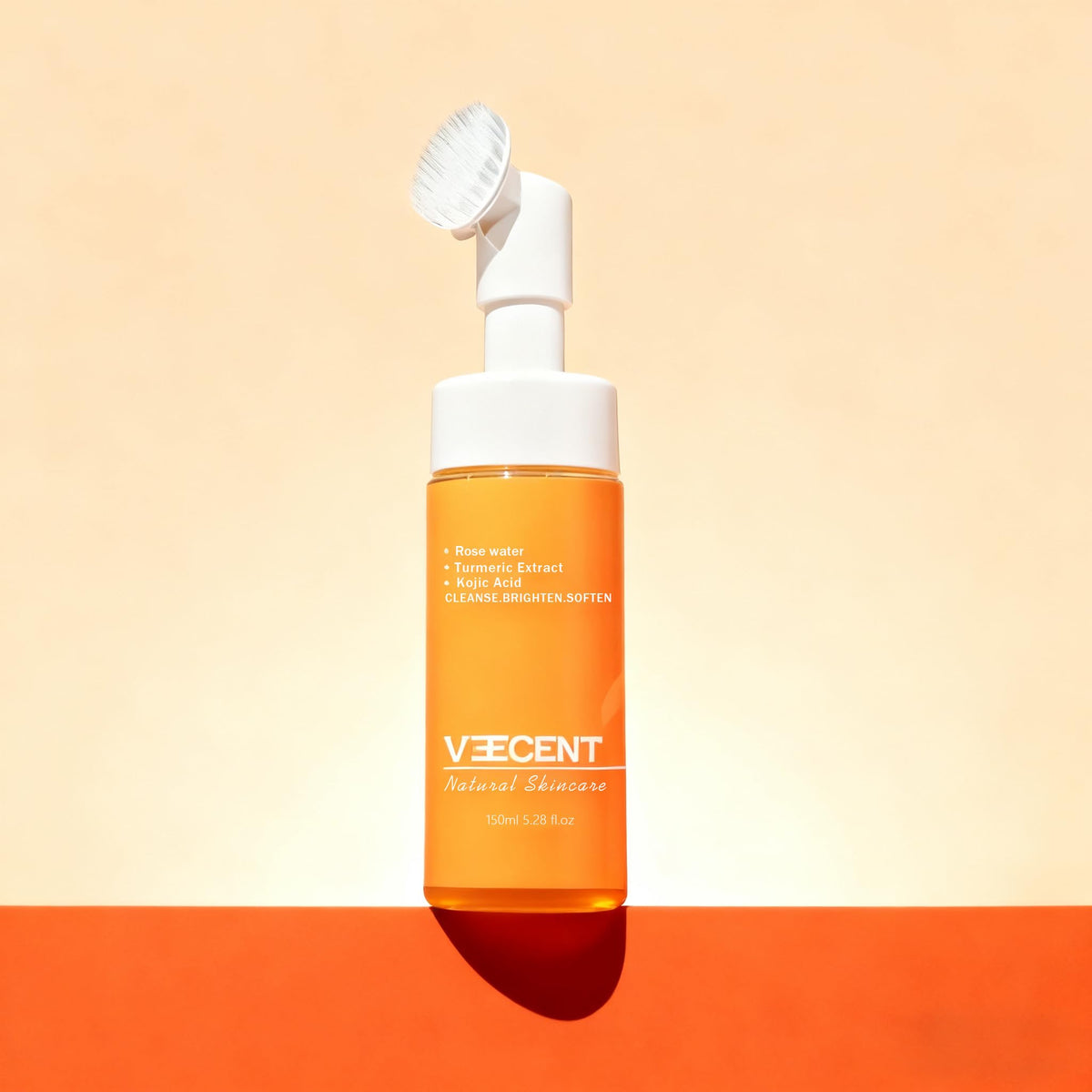 VEECENT Turmeric Foaming Cleanser bottle with rich lather for daily cleansing