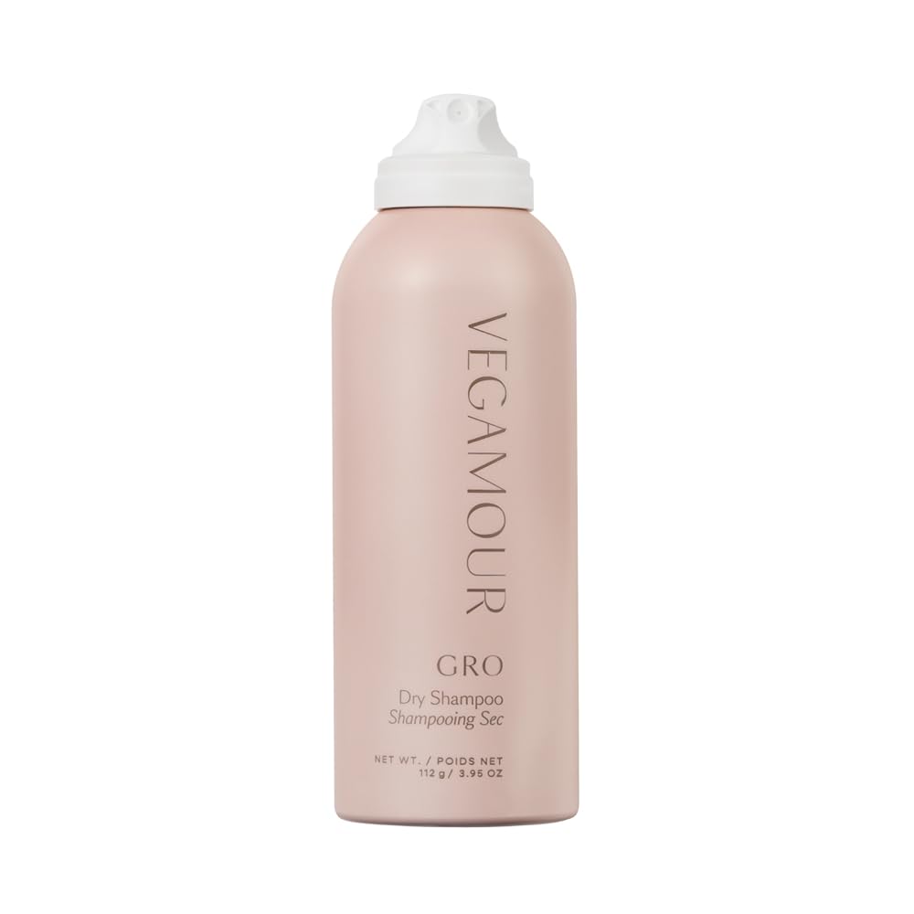 VEGAMOUR GRO Dry Shampoo bottle for on-the-go refresh and lightweight texture.